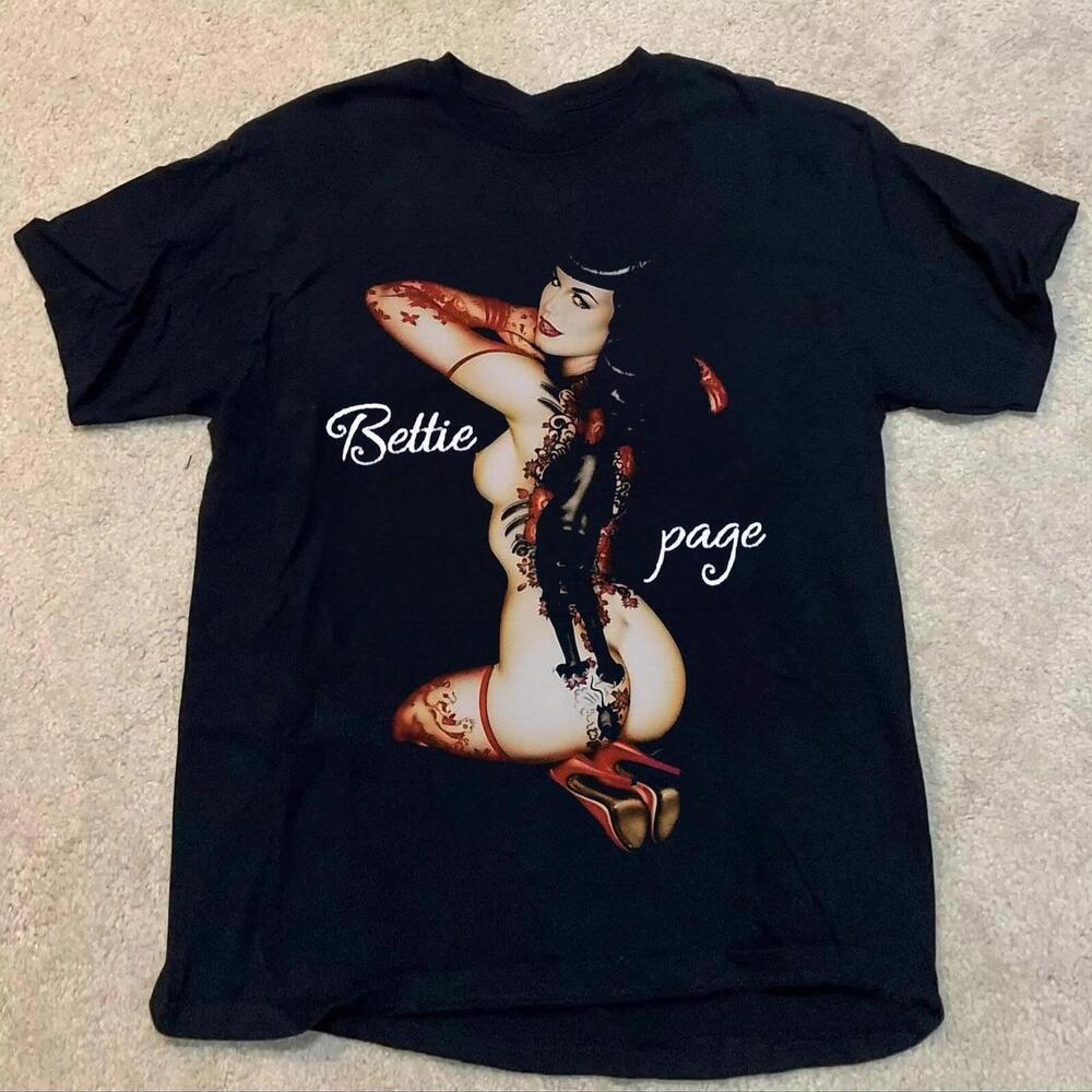 Black Betty Page T-Shirt With Red Accents